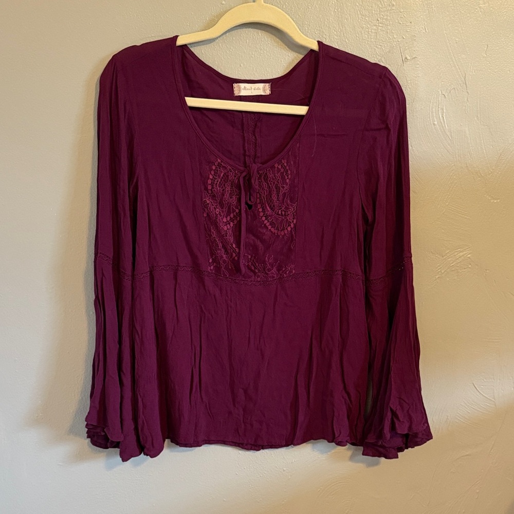 Altar’d State maroon bell sleeve blouse